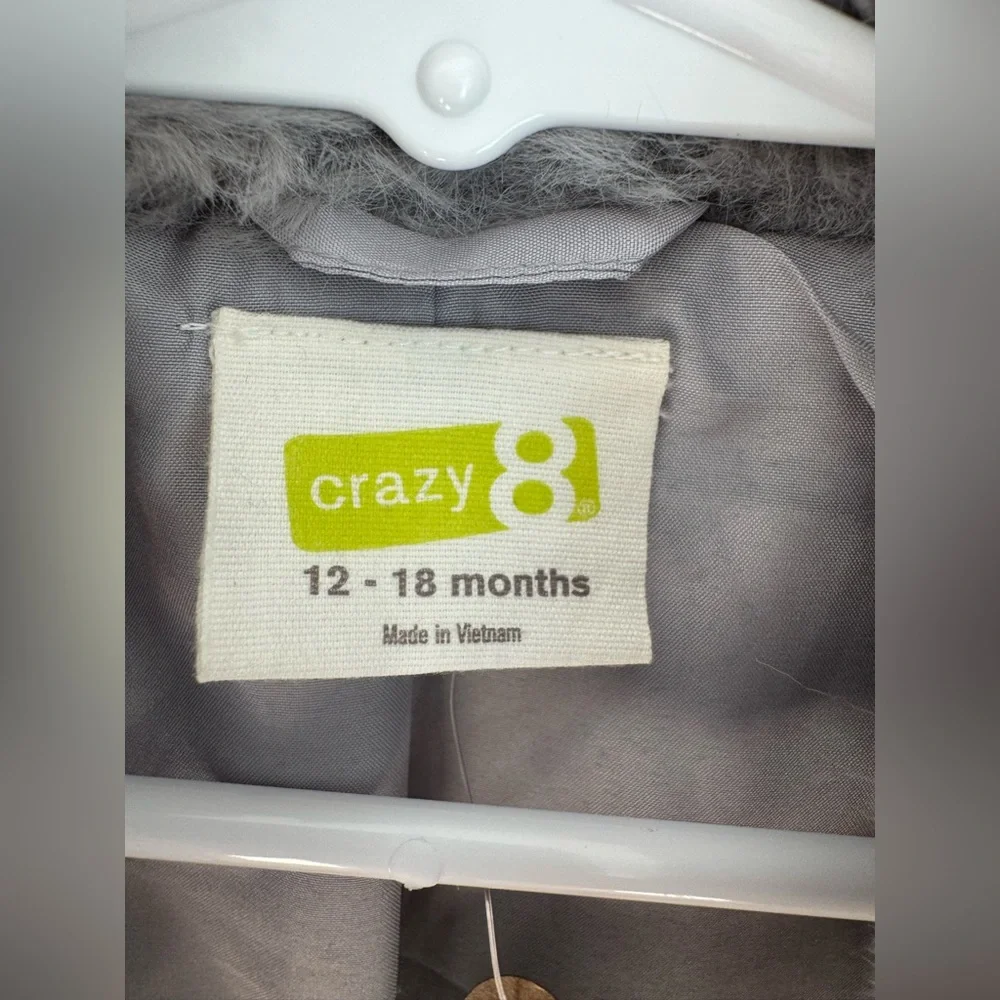 Crazy‎ 8 Girls' Toddler Grey Peacoat, 12-18 mo NEW
